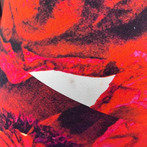 Preen By Thornton Bregazzi 3/4 Sleeve Patterned Bodycon Dress Red Black Size XS - Picture 9 of 14